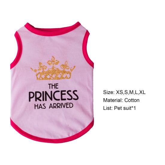 Puppy Clothes Round Neck Letter Printed Fashion Outfit Pet Vest Dog Sleeveless Clothes Cat Costume
