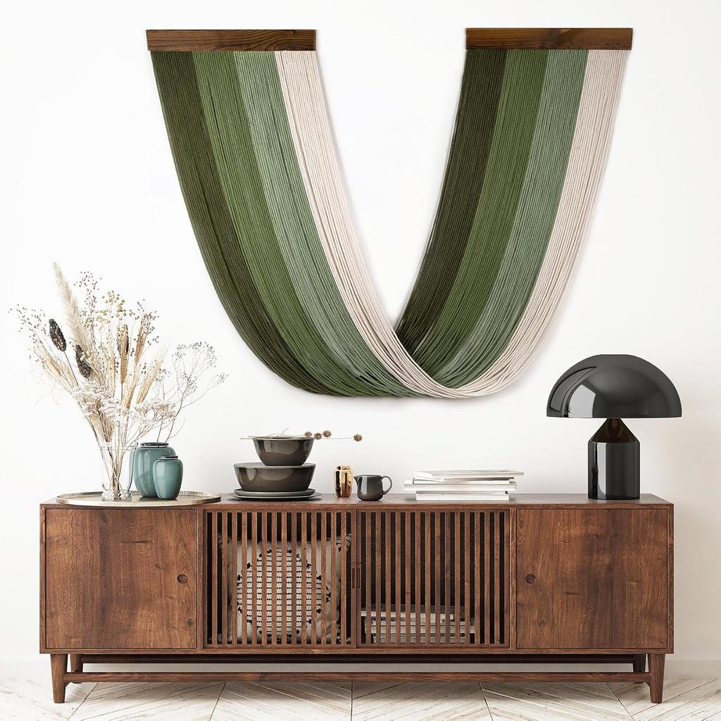 LB Macrame Wall Hanging Boho Macrame Wall Decor, Sunset Wall Art Dream Catcher Hand Woven Wall Art Boho Colorful Sun Tapestry for Bedroom Living Room