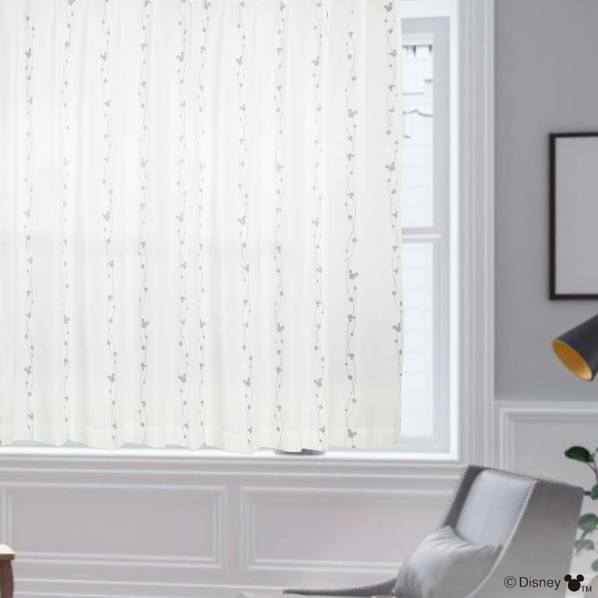 

Disney Mickey Mouse Lace Curtains in Made with Teijin Set of 100cm Wide x 176cm Available in 13 Single (Made Japan) ecolier®, Heat-Blocking,