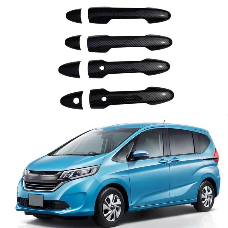 For Honda Freed GB5 GB6 GB7 GB8 2016 2017 Accessories Car ABS Carbon Black Door Handles Cover Auto Stickers Trim Styling