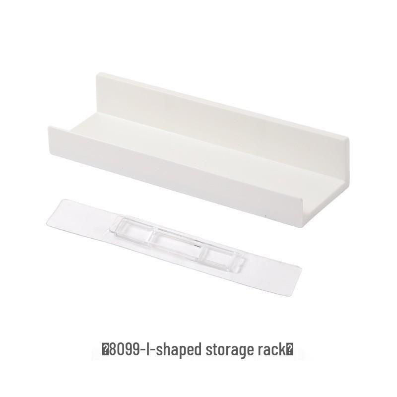 No-Drill Wall-Mounted Bathroom Shelf & Storage Rack for Toiletries and Jewelry белый