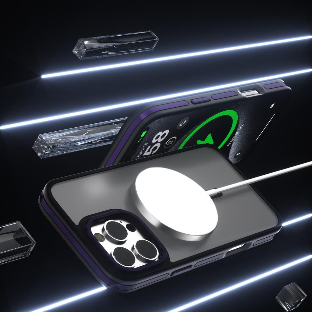 C1 Series For iPhone 15 Pro Case Compatible with MagSafe TPU+PC Drop-Proof Phone Cover