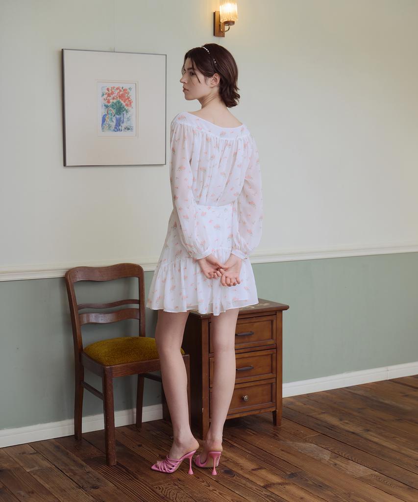 Aiseugadeuneiogongpal Splendeur De La Rose Print Skirt
