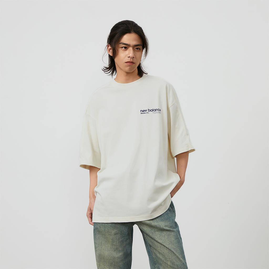 New Balance T Shirt Unisex Ivory White AMT42301-CIC