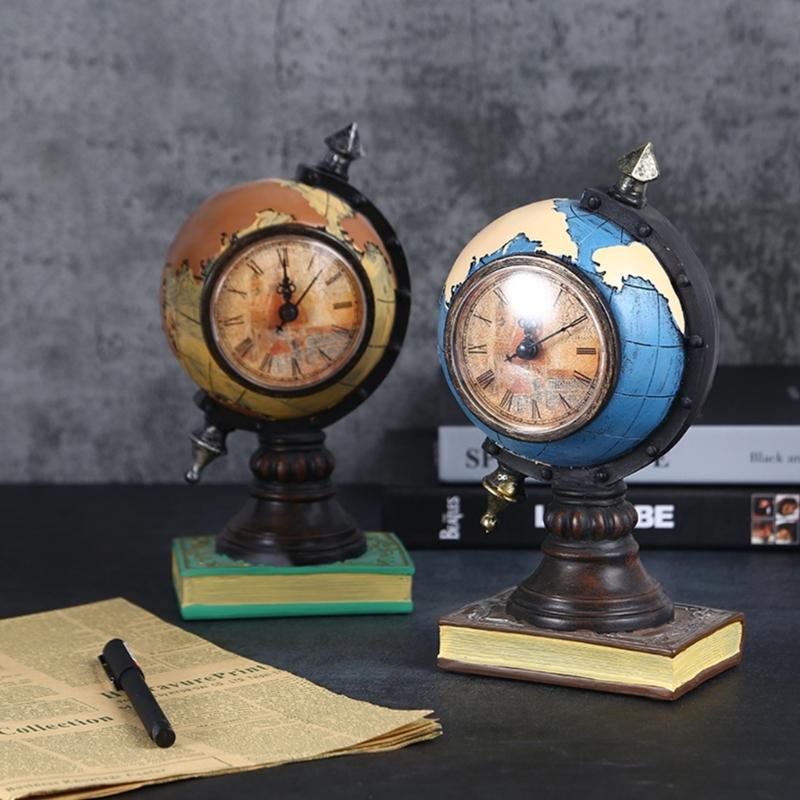Stylish Book Inspired Clock Decor Resin Globe Ornament Perfect for Home Office Christmas Gifts