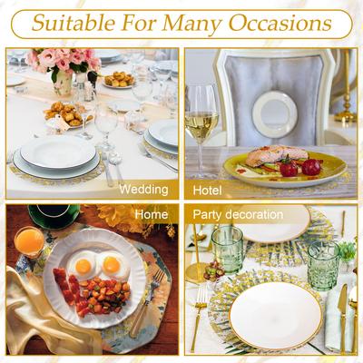 120 Pcs Disposable Gold Foil Placemats 13In Round Mesh Pressed Placemats Glitter Table Mats For Dining Table Decoration Foil