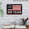 2D Flat, 1pc "1776-2026 250 Years" Vintage American Flag Aluminum Sign, 12"×8" - Patriotic Distressed Style, US 250th Anniversary Wall Decor Plaque