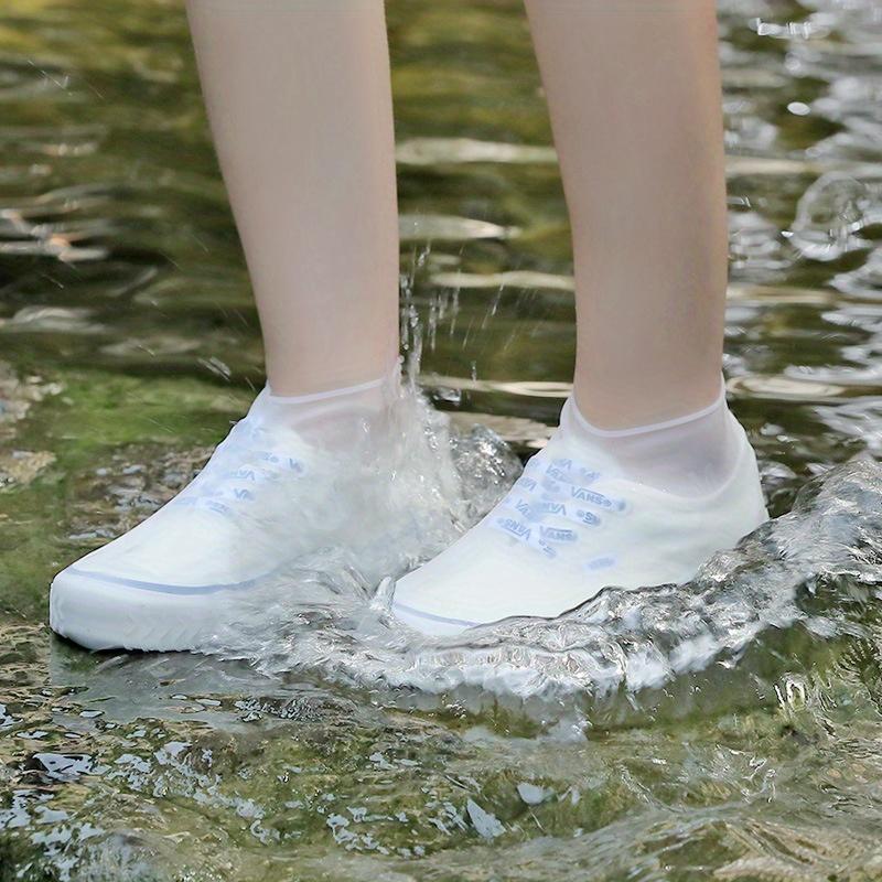 Non-Slip Rain Boots 2 Pairs, Thick Rubber Waterproof Shoe Covers for Men Women - High Elastic Anti-Skid for Rainy Days
