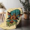 Decorative Throw Blanket with Psychedelic Butterfly Pattern Floral Design Mandala Bed Blanket Sofa Cover Gift for Women