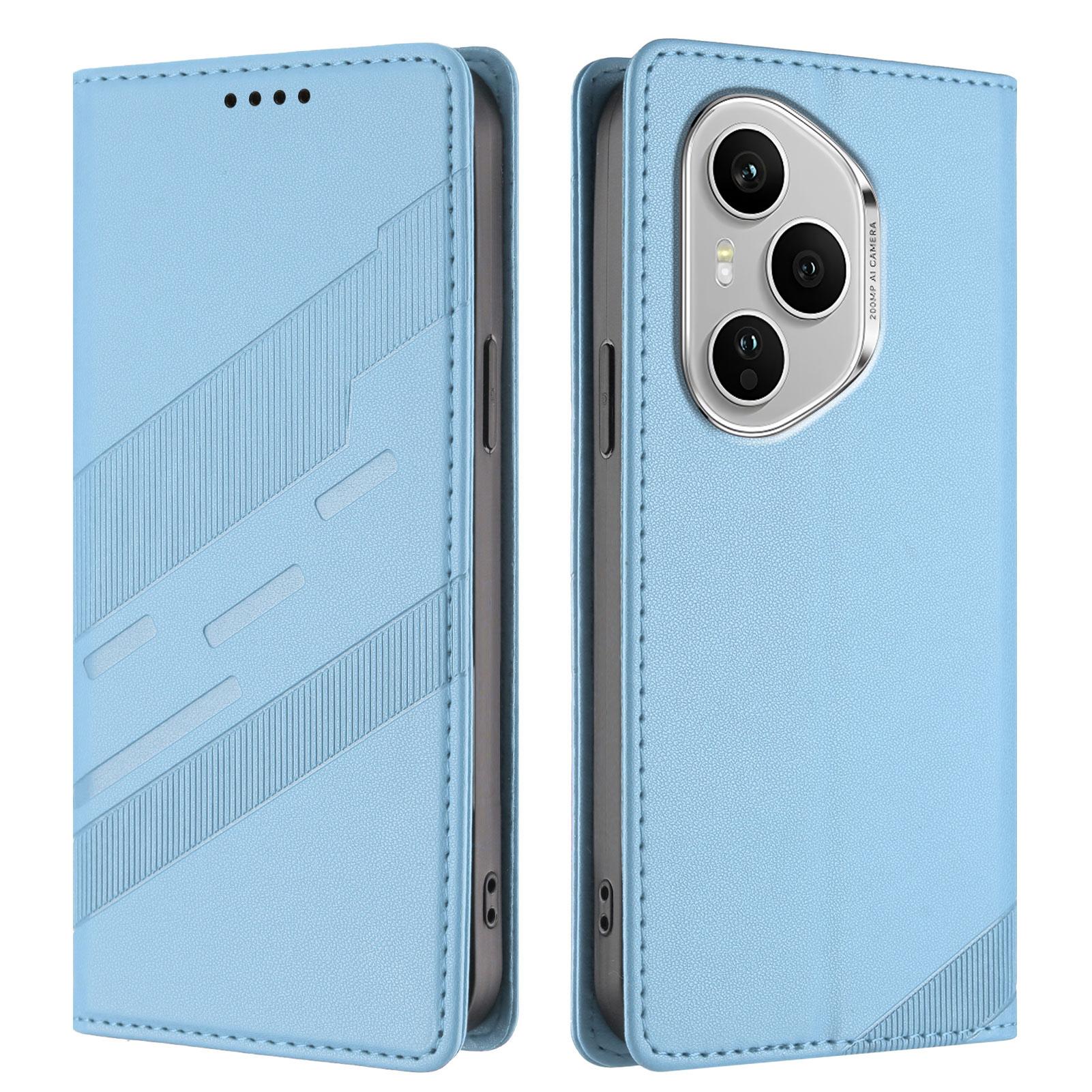 

Для Honor 400 Pro 5G (Глобальный) Чехлы для телефонов Панк-стиль Тисненый Кошелек Подставка Кожаная обложка Baby Blue