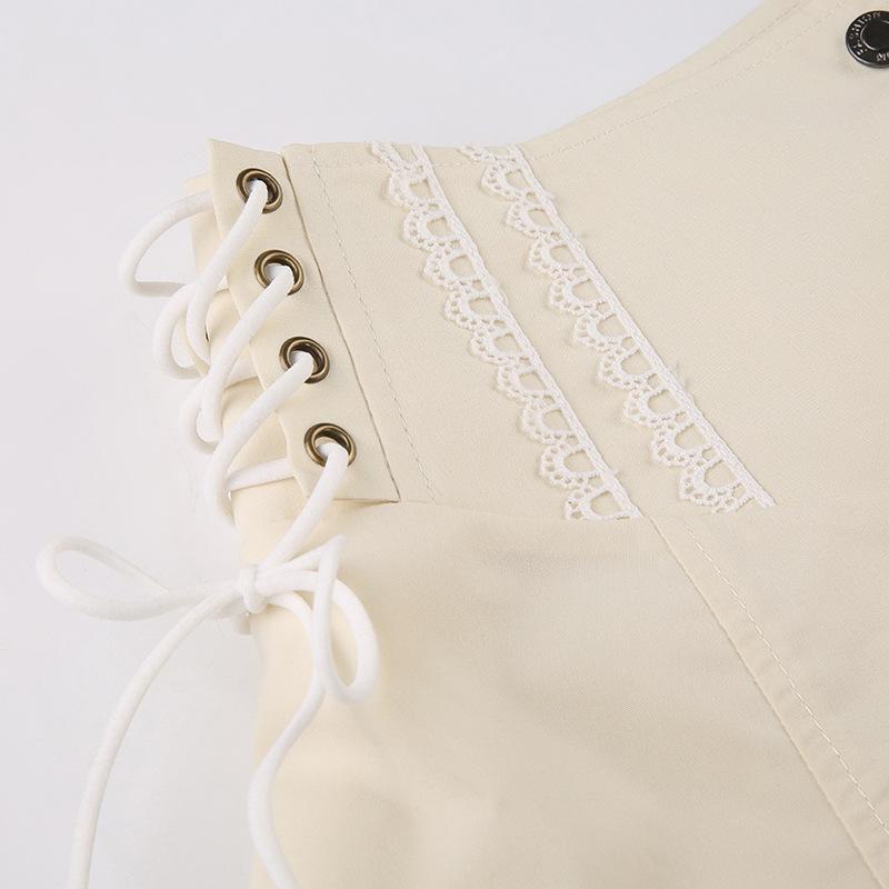 Однотонные повседневные шорты с завязками на пуговицах — фото 11