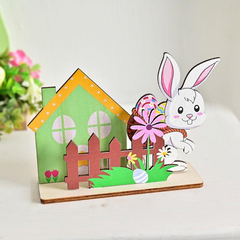 Cartoon Easter Bunny Ornaments Cute Colorful Easter Ornaments Easter Wooden Ornaments  Desktop
