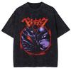 Berserk Manga T Shirt Guts Griffith Graphic Print Tshirt Men Unisex Clothing Vintage Washed Streetwear Pure Cotton Soft Tee