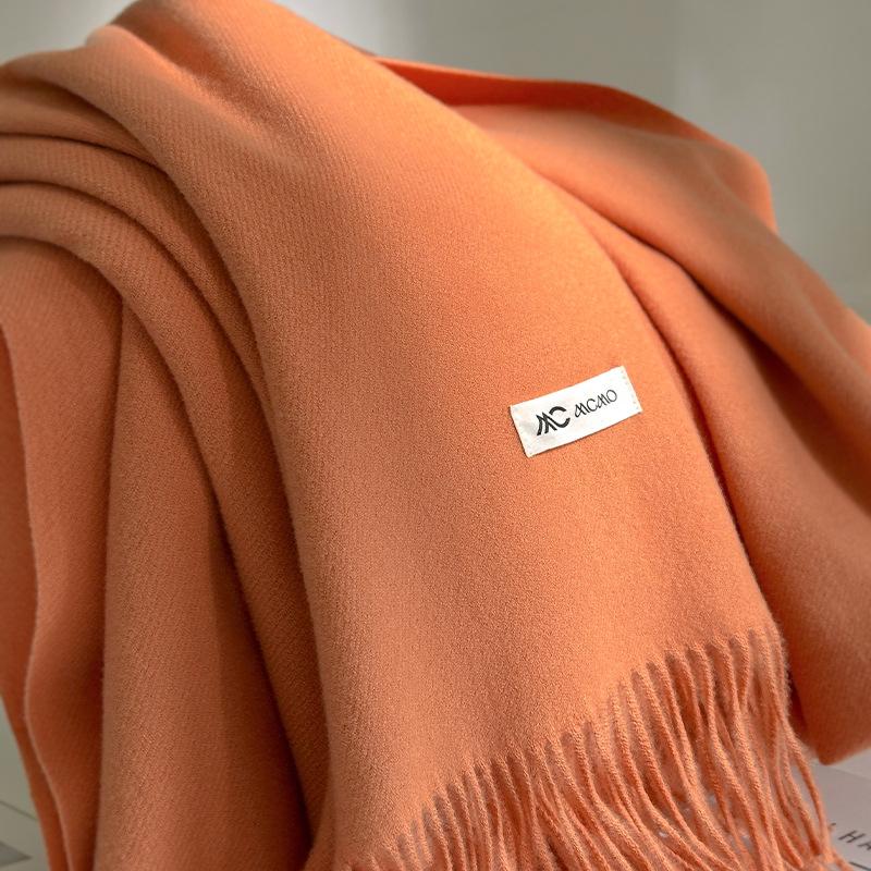 Cachecol Inverno Feminino Sólido 26 Cores Quente Espesso Caxemira Xale Moda Exterior Luxo Franjas Pashmina Envoltório Senhora Cachecóis à Prova de Vento