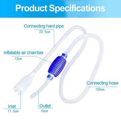 Aquarium Gravel Cleaner Vacuum Handheld Siphon Pump With Filter Nozzle Fish Tank