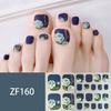 Waterproof Long Lasting ZF 3D Faux Rhinestone Stereo Pattern Full Cover Finished Toe Nail Stickers, Skin Brightening Toenail Decals