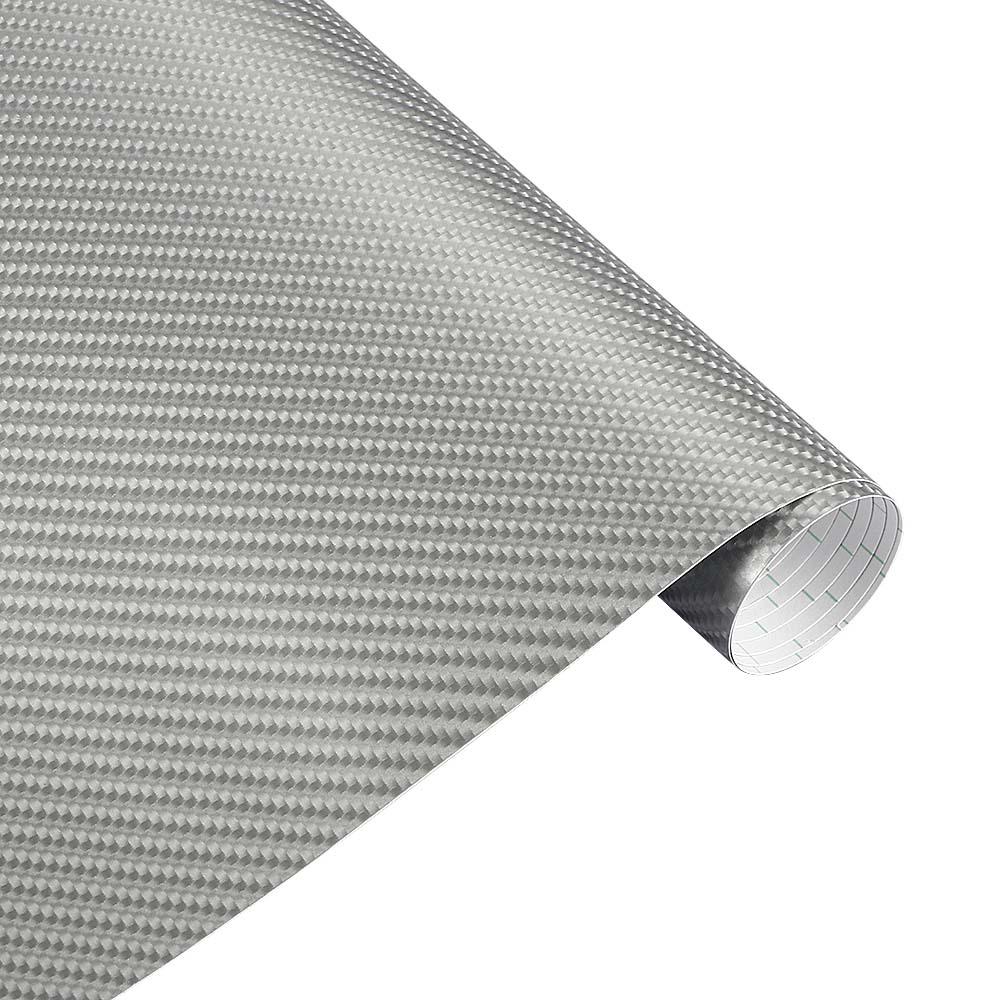 

30*152CM Waterproof Car Motorcycle Sticker Car Styling 4D Carbon Fiber Vinyl Wrapping Film Auto Car Accessories Bubble Air Free срібний