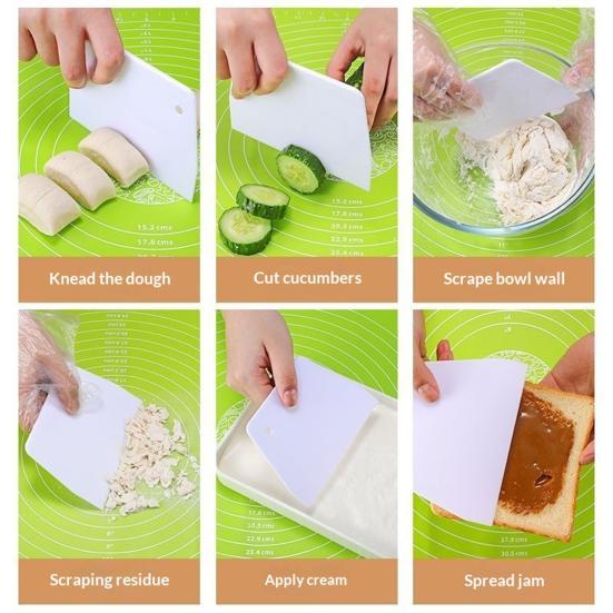 Dough Cutter Multifunctional Baking Tool Reusable Dough Scraper Food Safe Dough Cutting Tool for Bread Cake Fondant