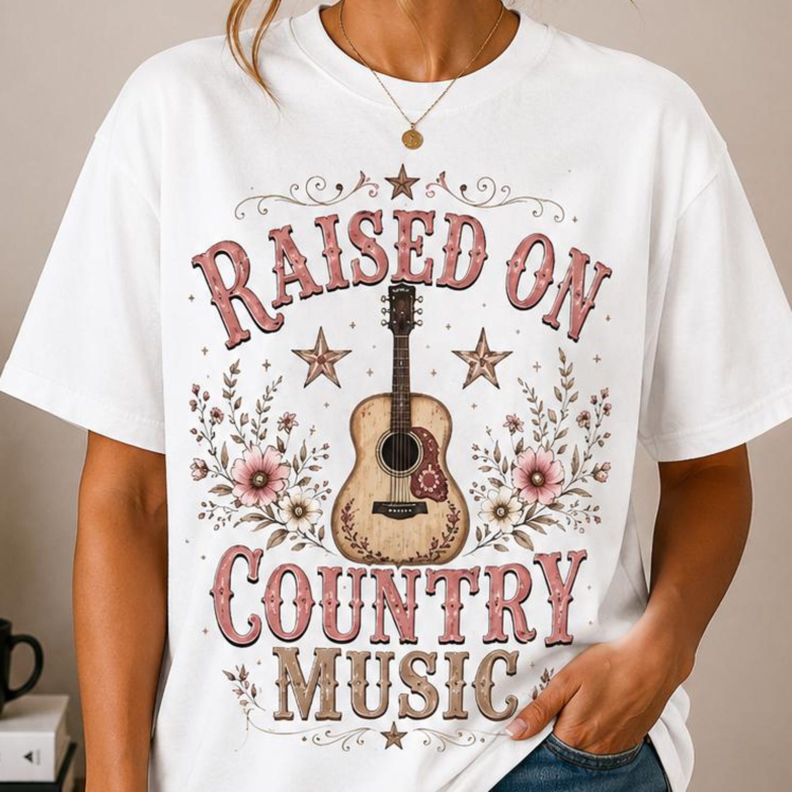Raised On Country Music Shirt, Country Music Lover Tee, Western Graphic T-Shirt, Cowgirl Shirt, Southern Country Tee, Cute Country Girl Gift 2XL