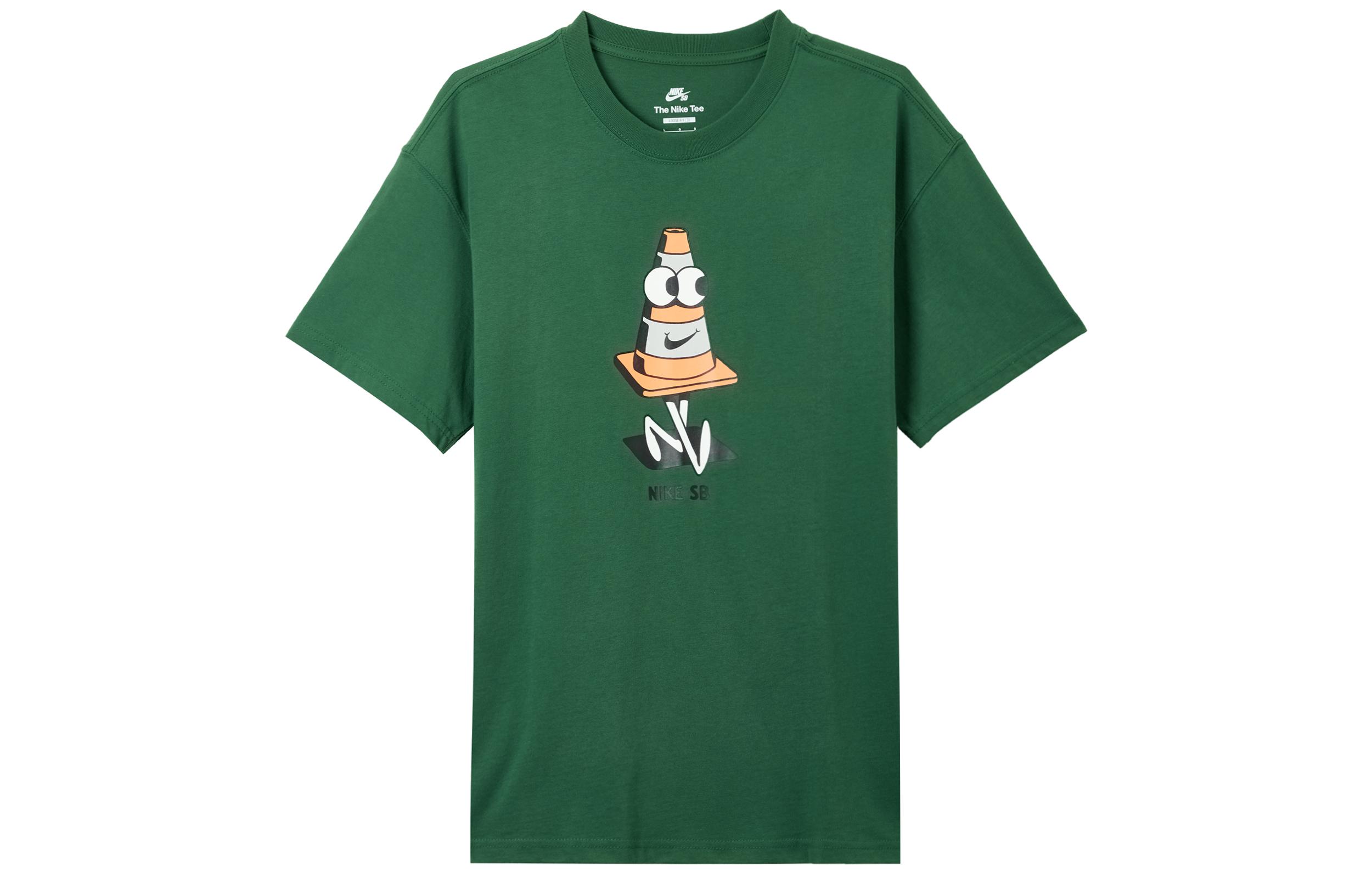 Nike T Shirts Men s Green Crew Neck Moderate DJ1225-341 L