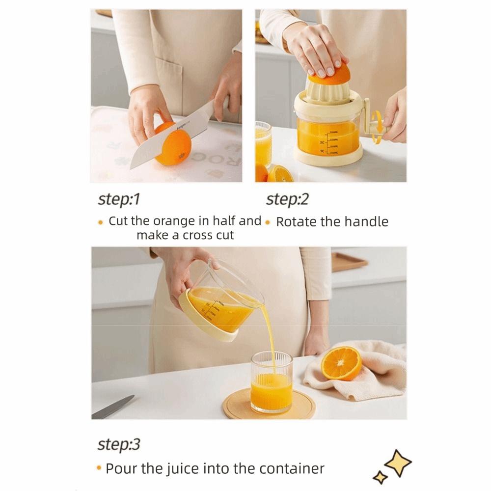Transparent Hand Press Squeezer Scale Measure Fruit Residue Separator Manual Fruit Juicer  Home Use