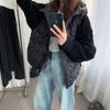 Spring New Splicing Cotton Clothes Hooded Knitted Cardigan Loose High-end Zipper Sweater Jacket Women