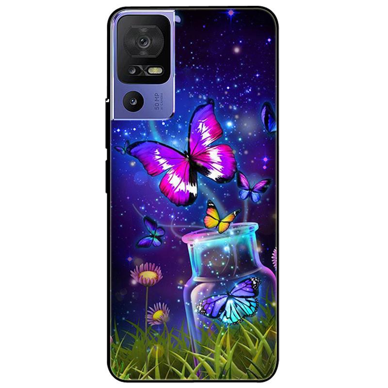 For TCL 40 SE Case 2023 Soft Silicone Protective Black Tiger Lion Funda Coque for TCL 40SE Covers TPU Bumper for TCL40se Paras