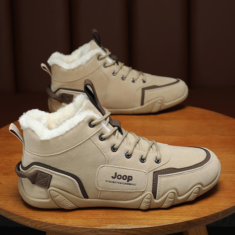 

2024 зима новые пятипалые хлопковые туфли мужские высокие вельветовые утолщенные нескользящие уличные теплые корейская версия повседневные универсальные трендовые 44