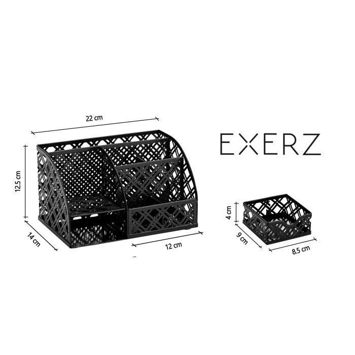 EXERZ Organisateur De Bureau/Papeterie Organizer/Pot À Stylo/Bureau Ranger/Multifonctions Organisateur (Noir)