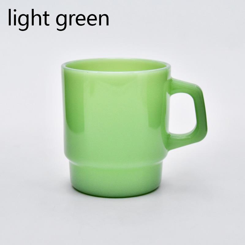 

Корейский стиль Молочное стекло Нефрит Высокое стекло Кофейная чашка Чашки для молока для завтрака Бесплатная доставка Дом Офис Подарок на День святого Валентина 230 мл 201-300ml светло-зеленый
