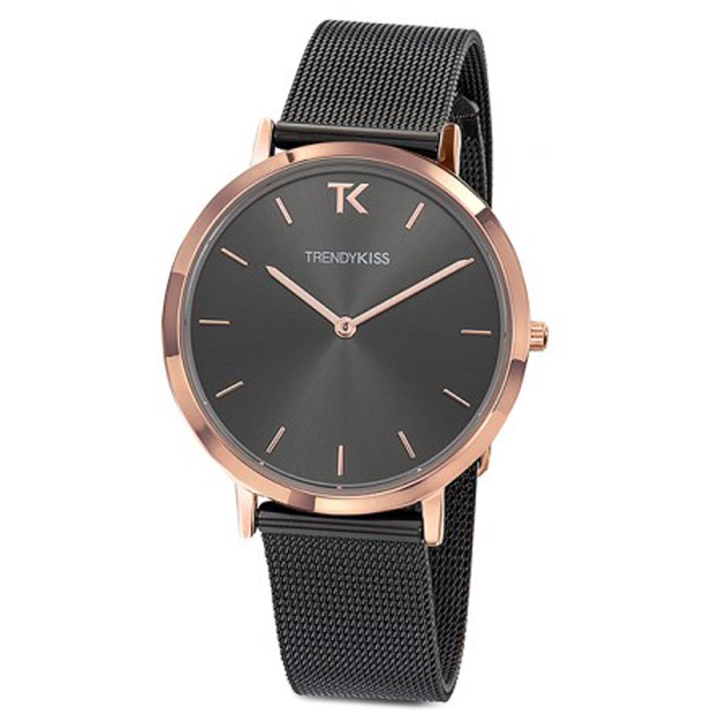 Les Trésors De Lily [P9148] - Montre acier 'Trendy' noir doré rosé - 35 mm