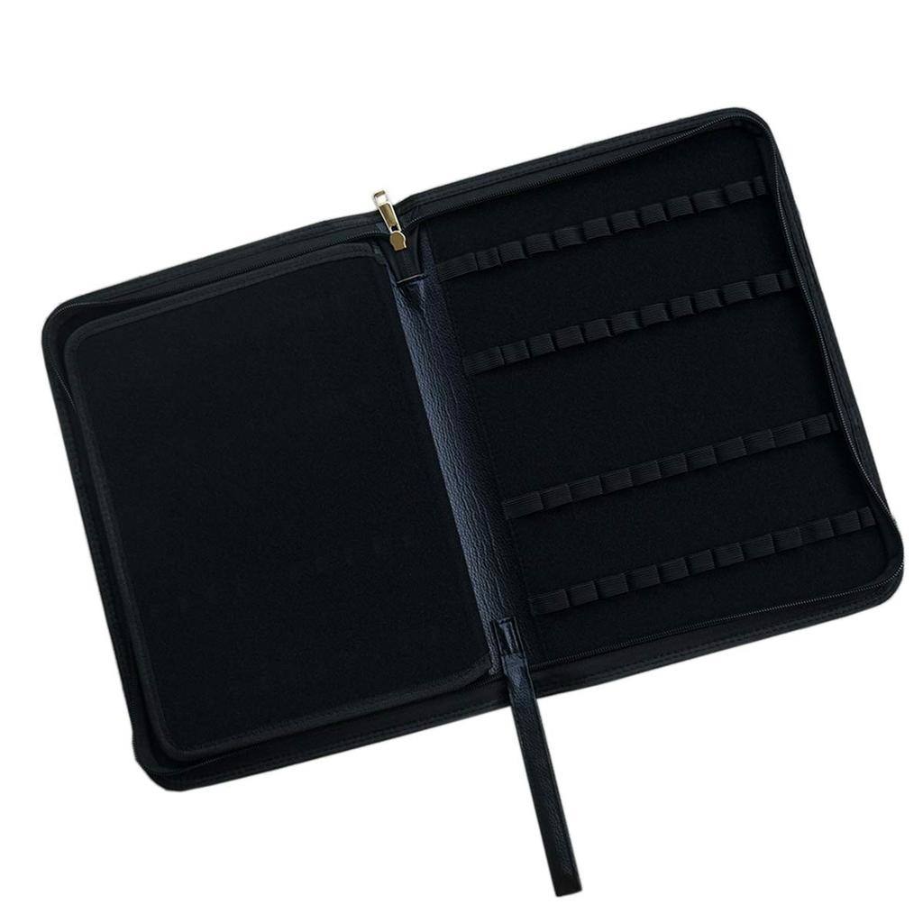 Large Capacity Fountain Pen 48 Black PU Leather Case, Pens,