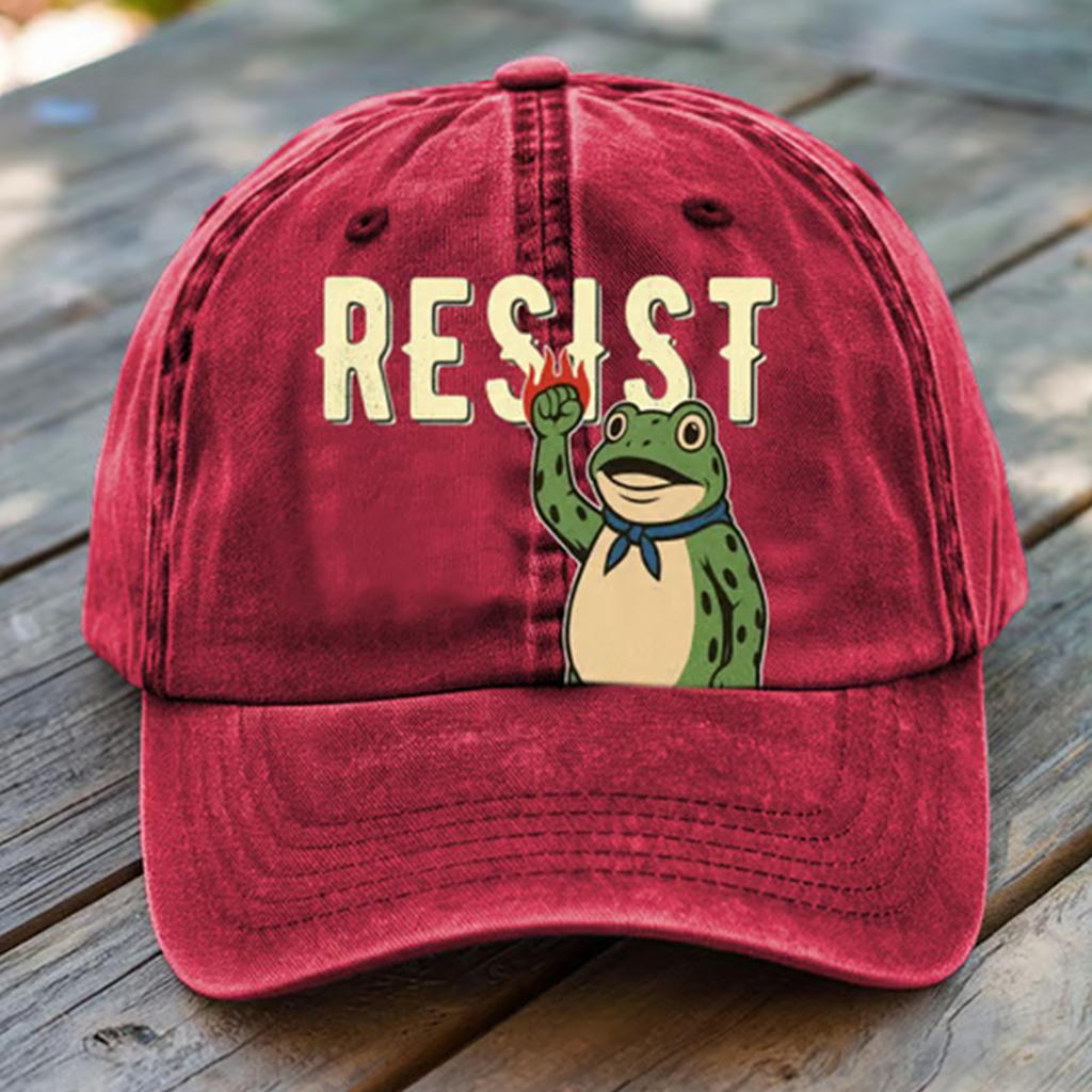 Washed Cotton Baseball Cap With Printed Distressed Soft Top Denim Hat For Men, European And American Retro Hat