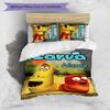 3pcs Custom Name Cartoon Larva Bedding Set Duvet Cover Closure Includes 1 Duvet Cover & 2 Pillowcases for All Seasons Bedroom Decor