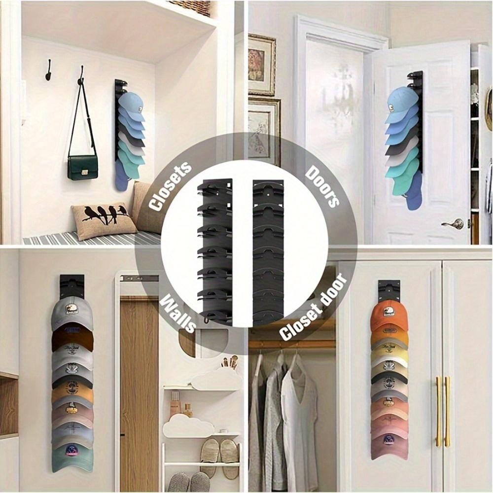 1pc Space-Saving Hat Organizer For Baseball Cap Wall Mount Versatile Display Storage Rack For Door Closet