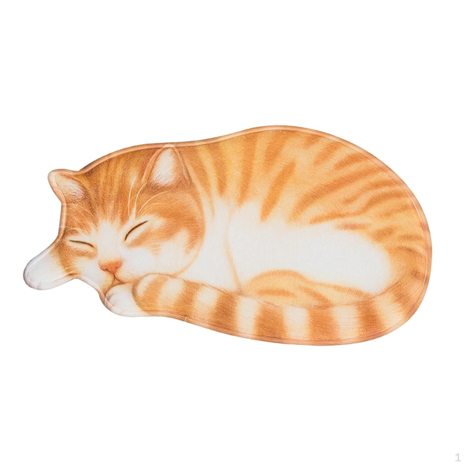 

Очаровательный ковер с рисунком кошки для домашнего декора - мягкий коврик для спальни или гостиной Yellow white