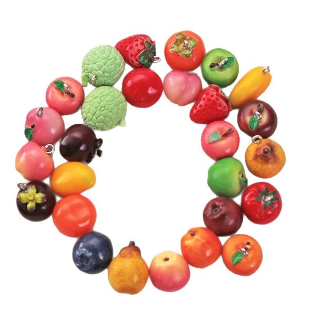 10pcs Resin Fruit Beads Simulated Fruit Keychain Making Accessories DIY Earring Necklace Jewelry