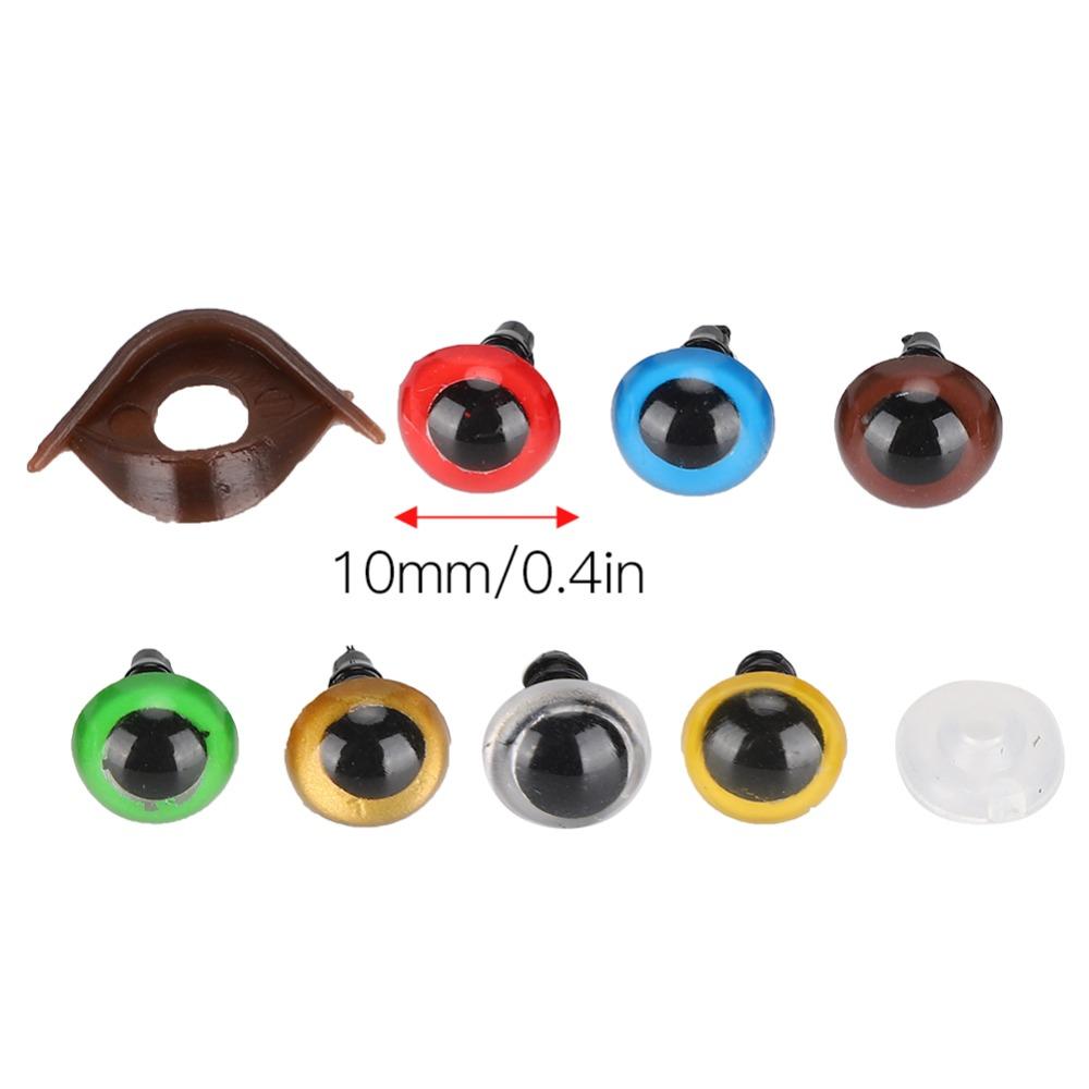 100pcs With Washer Plastic Safety Eyes Mix Color Puppet Toy Eyes Craft Eyes Animal Dolls