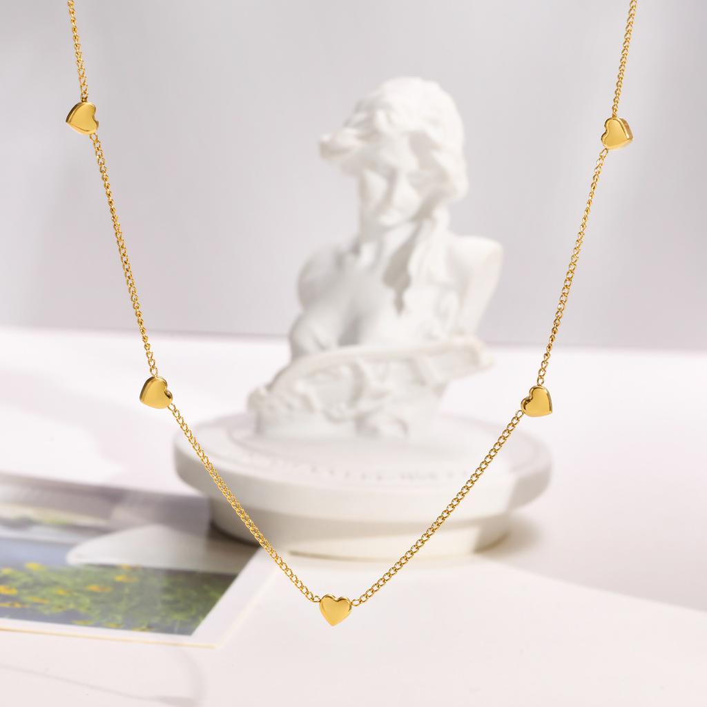 Fashion Geometric Butterfly Festival Heart Stainless Steel Gold Necklace Ladies, Accessories Nc-1198