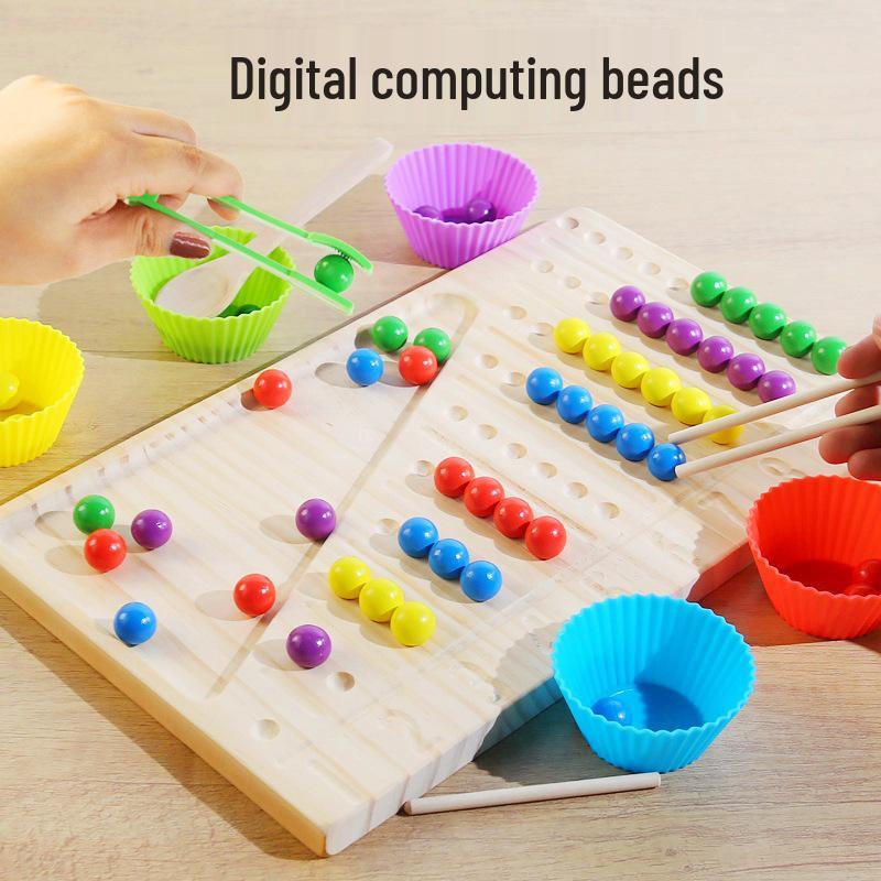 

Wooden Color Recognition and Math Clip Beads Puzzle for Early Childhood Education