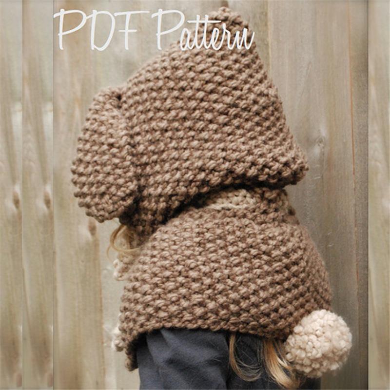 Cartoon Rabbit Cape Hat Winter Hand-woven Wool Hat Autumn and Winter New Children's Hat Versatile Scarf Set