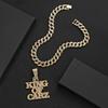 New Three-dimensional Full Diamond Letter Pendant Necklace, Domineering and Exaggerated Hip-hop Street Dance Cuban Necklace