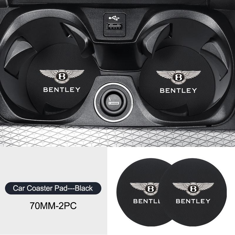 2Pcs t Auto Interior Water Cup Anti-slip Pad Accessories For Bentley Continental GT MULLINER Bentayga Flying Hurtling Spur logo