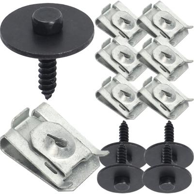 Car Bumper Cover Fender Liner Splash Shield Screw & Self-Locking U-Nut Kit for BMW 07149126886, 07146951655