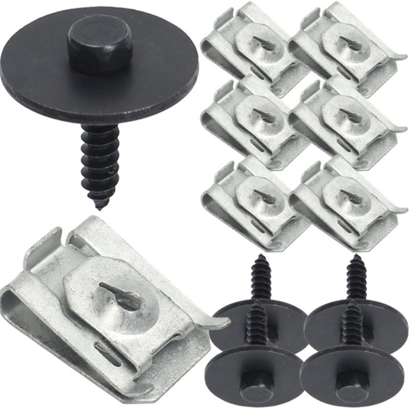 Car Bumper Cover Fender Liner Splash Shield Screw & Self-Locking U-Nut Kit for BMW 07149126886, 07146951655