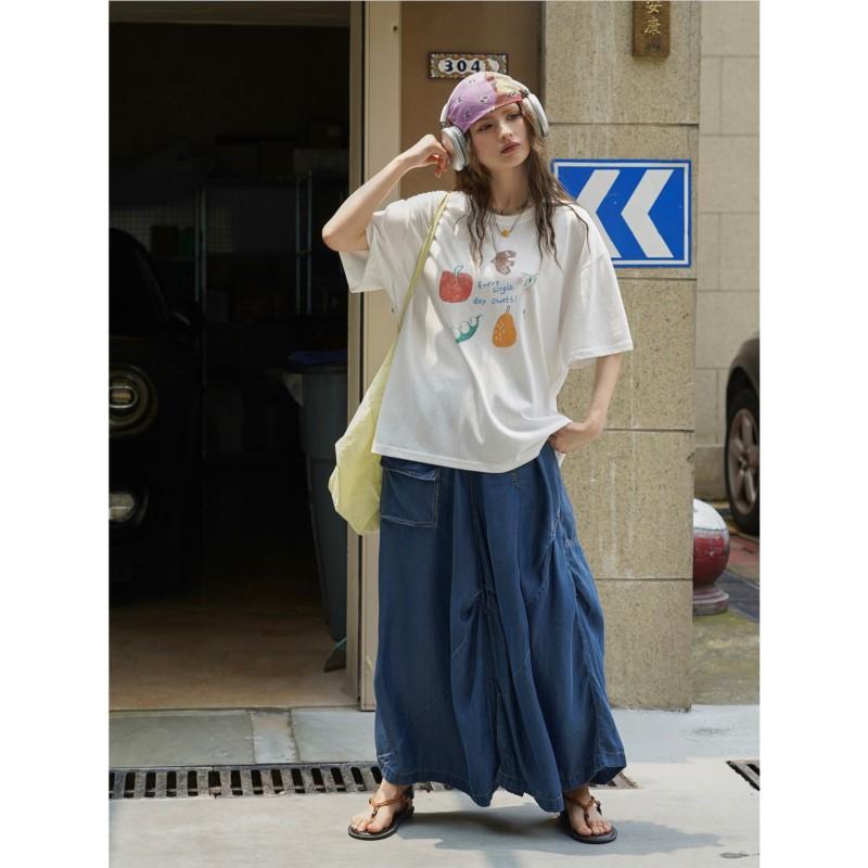 Johnature Summer Japanese Retro Wide-leg Pants Casual Soft Comfortable Trousers For Women