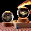 6cm 3D Planet Crystal Ball LED USB Night Light Solar System Galaxy Table Lamp Glowing Moon Sphere For Bedroom Decoration Gift