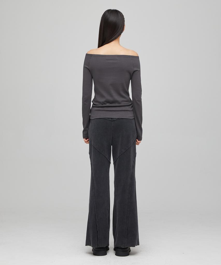 LALAFOX Bootcut Seam Line Pants Black Bq4Cp002