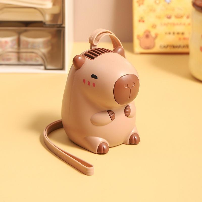 

USB Rechargeable Handheld Portable Fan Capybara Mini Neck Hanging Design Cartoon Small Fan Children s Gift