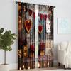 2 pcs   versatile polyester transparent curtains for home decoration Valentine'S Day2 for use in bedrooms and living rooms